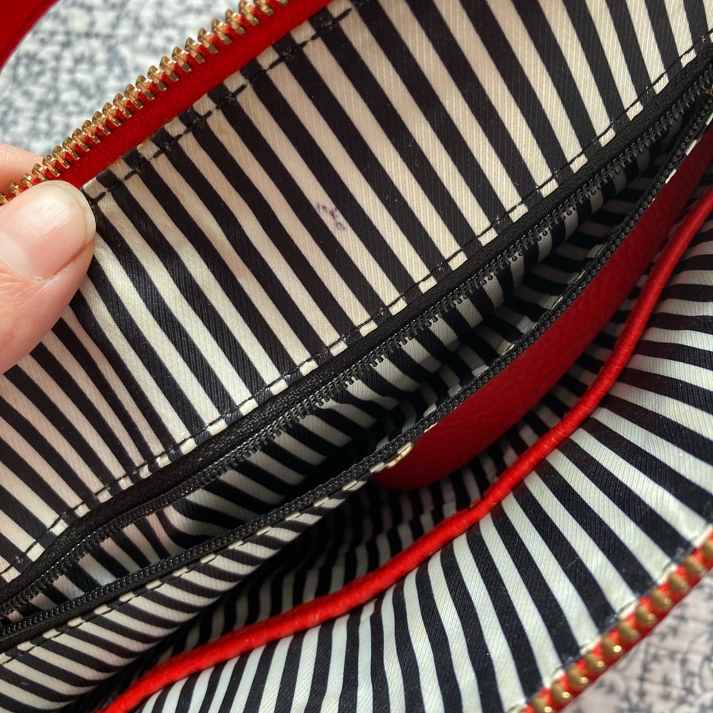Kate Spade Red Leather Bow Satchel Crossbody Bag - Picture 12 of 13